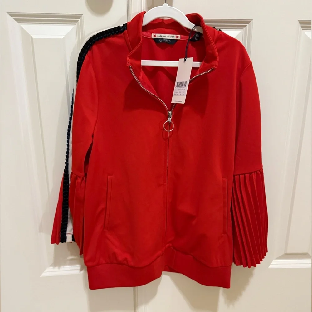 NWT! Scotch & Soda Red Zip-Up Jacket